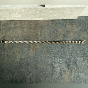 Silver Tone Curb Pocket Watch Chain